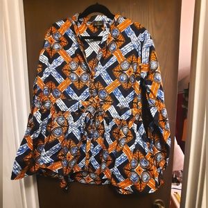 African Print Peplum top (Kente Cloth)